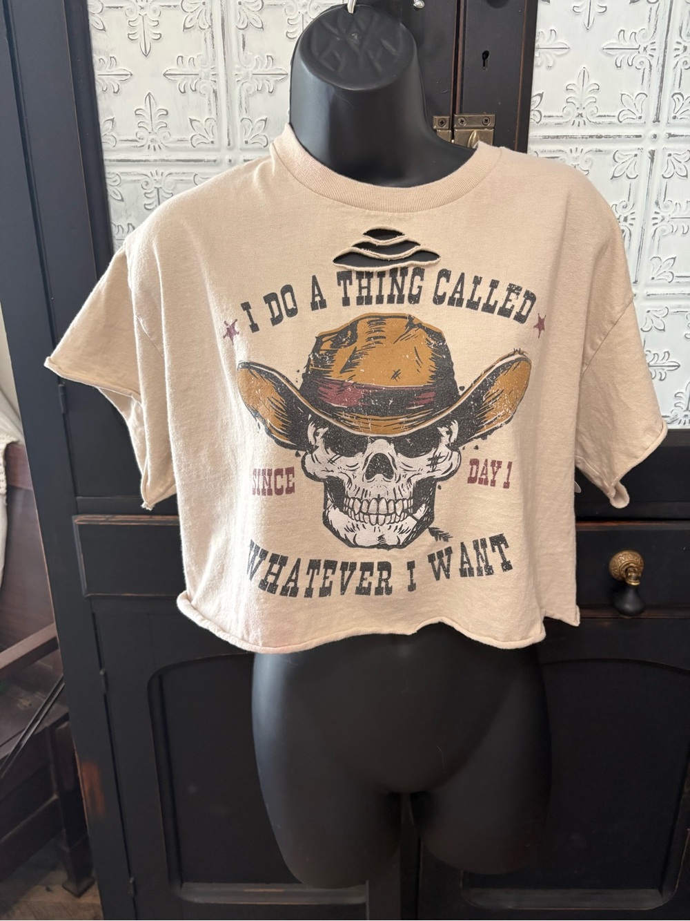 Upcycled Skull T